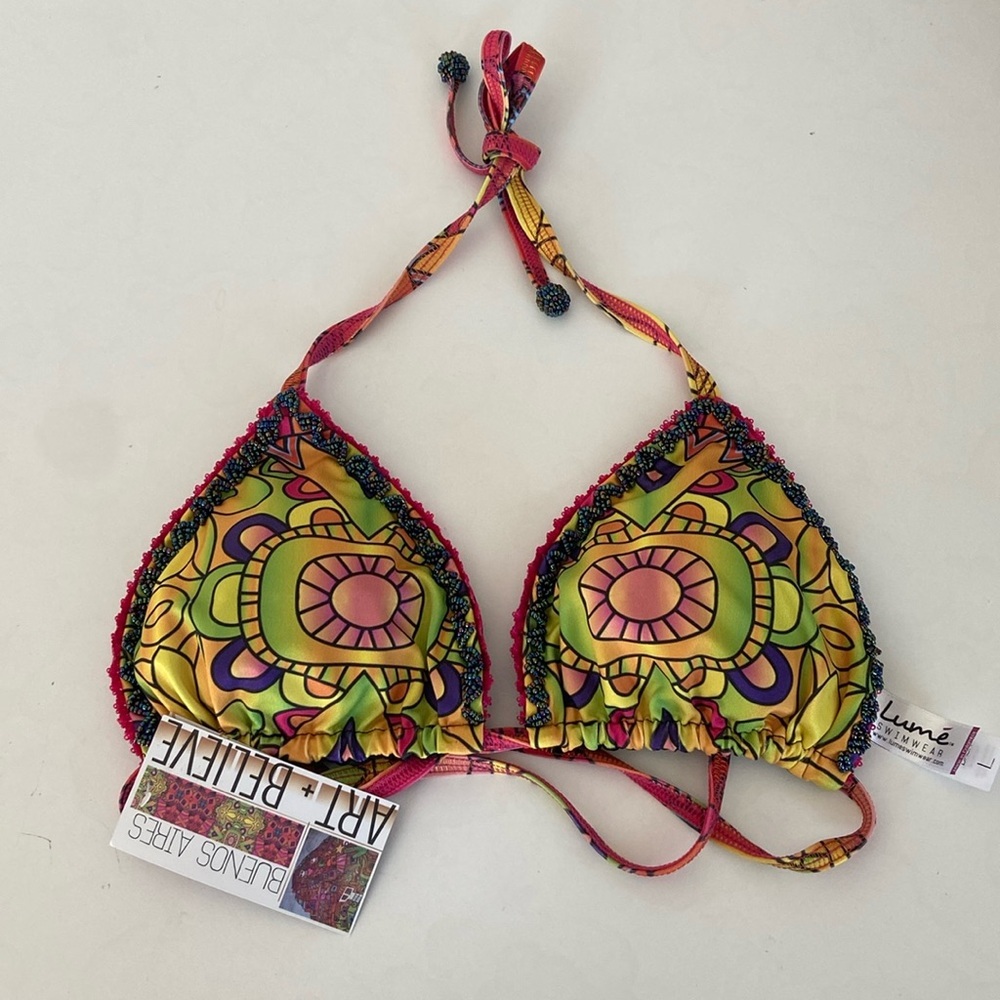 NWT Lumé Ale Bikini Exotic Beaded  Top - BUENOS AIRES. Size Large - Picture 2 of 10